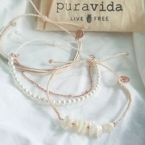 Pura Vida Bracelet Trio, Rose Gold. BRAND NEW